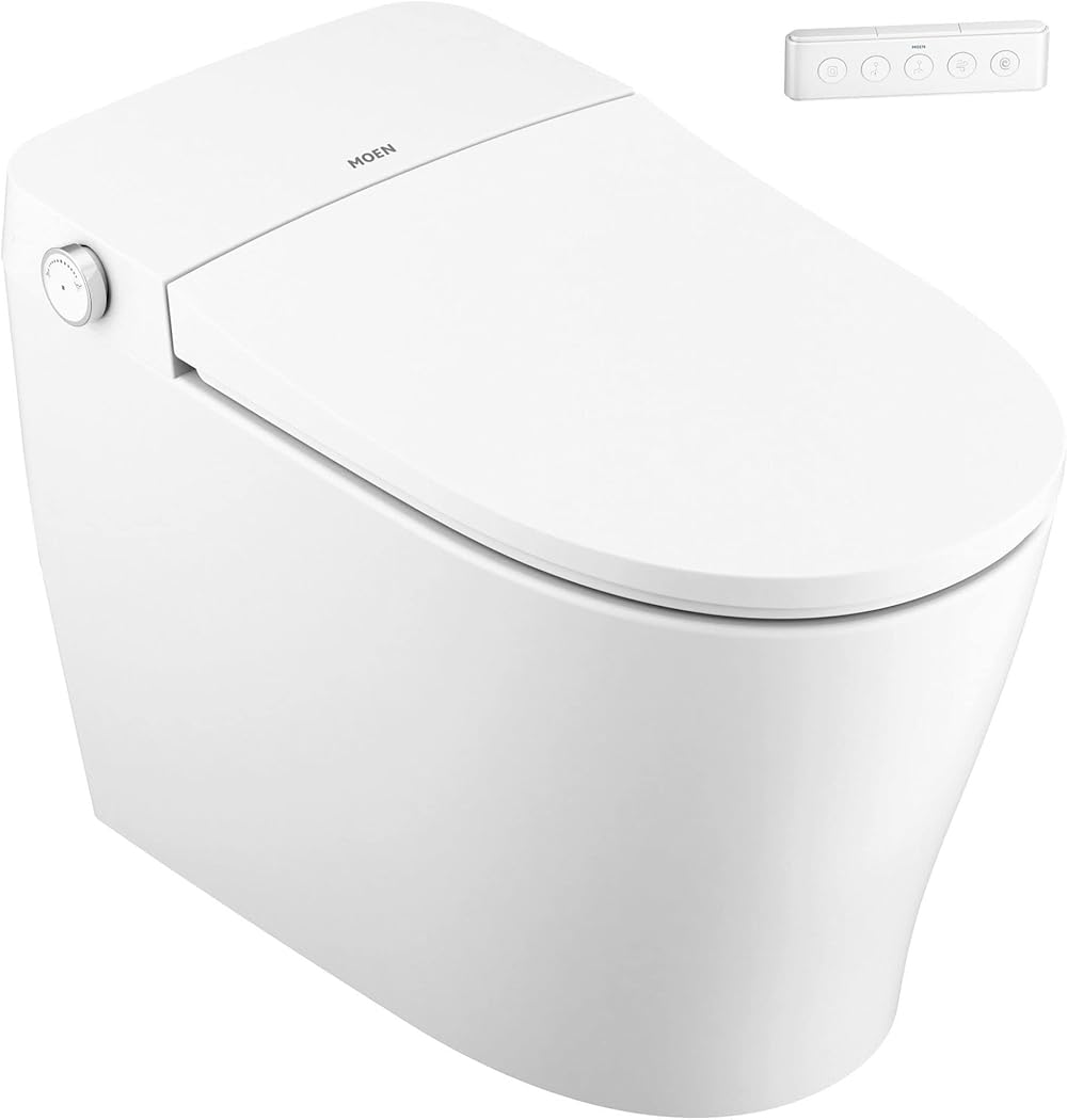 Moen ET1300 3-Series Tankless One Piece Elongated Bidet Toilet with Remote, White