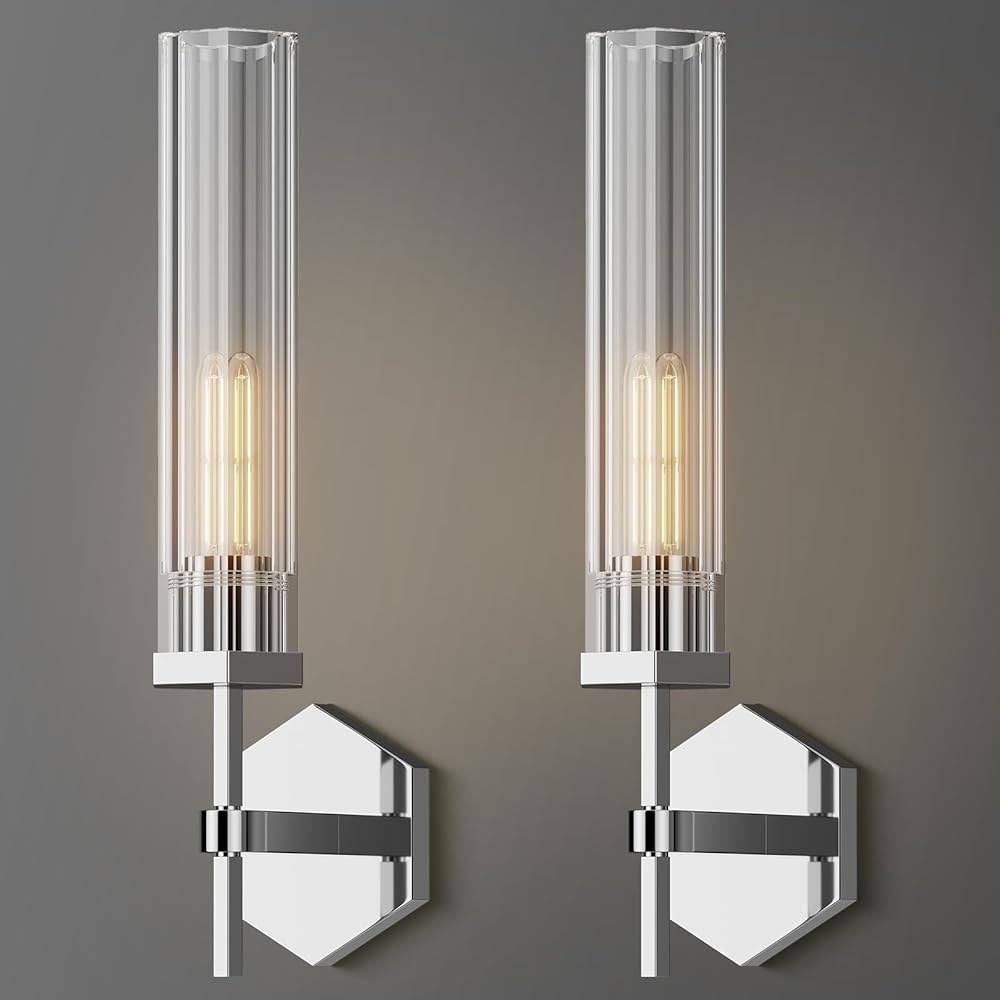 Crystal Wall Sconces set of Two, 18.5