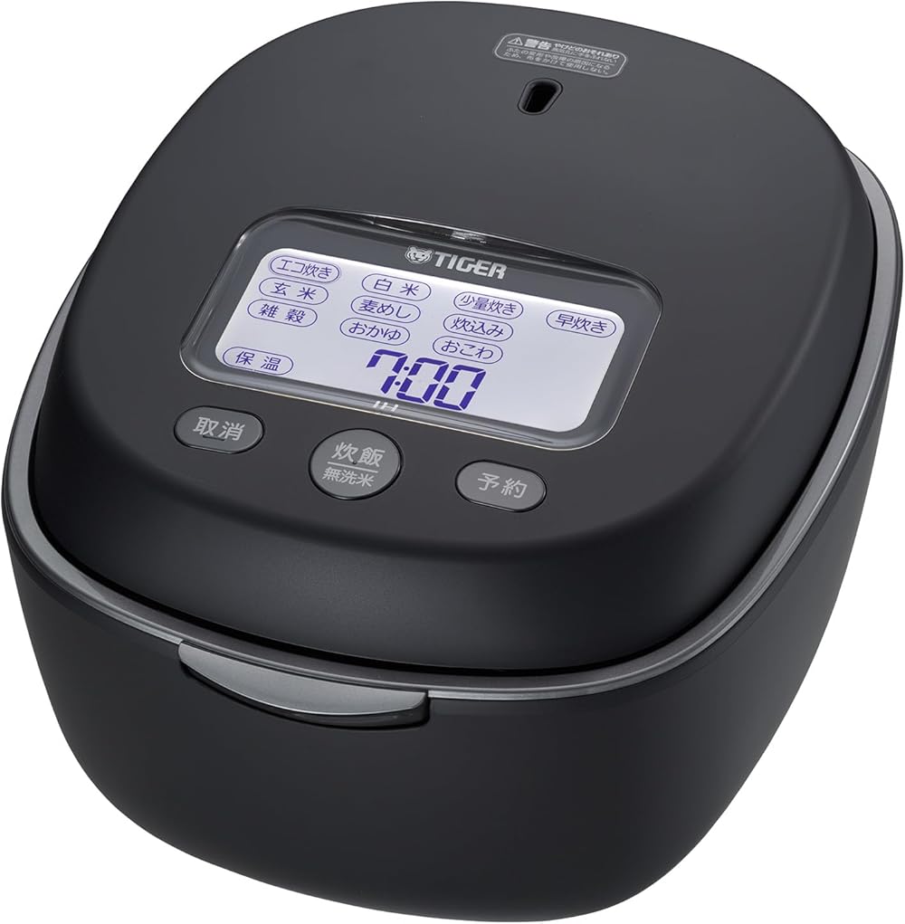 TIGER JPL-H100-KG [Earthen Pot Pressure IH Jar Rice Cooker, Freshly Cooked, Earthen Pot Foam Fire Cooker, 5.5 Cups, Graphite Black] 100V