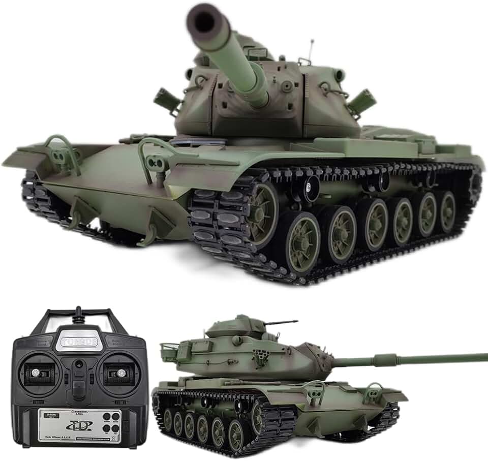 Remote Control Heavy Tank M60A3 RC Battle War Military Vehicle Simulation Smoke Shooting Sound Effect Collection Entry-Level Model 25.2Inch Large