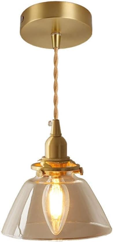 V-intage Glass Pendant Light - Personalized Bedroom Pendant Light Bar Decor Pendant Light E27,Adjustable Wall Light Fixture