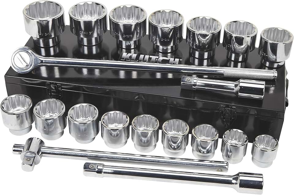 Klutch 21-Pc. Jumbo 1in.-Drive Socket Set
