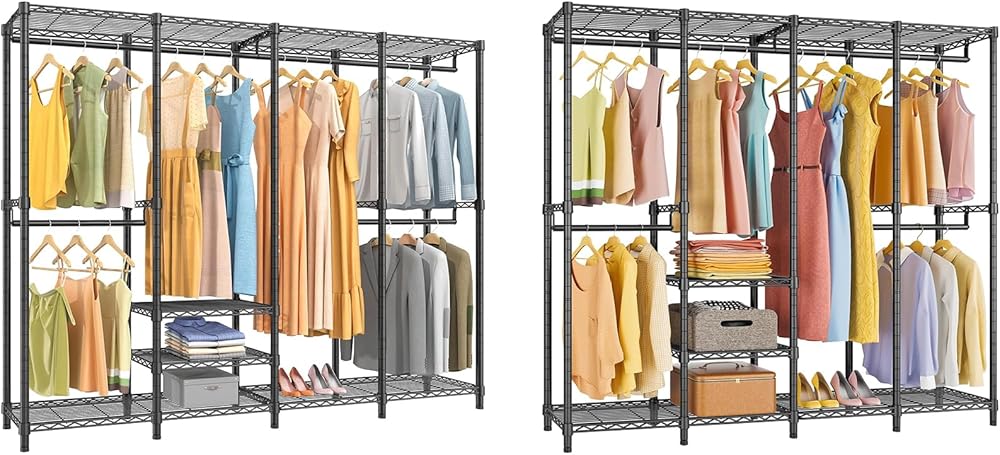 VIPEK V40 & V40 Medium Garment Rack Heavy Duty Clothes Rack for Hanging Clothes, Multi-Functional Bedroom Clothing Rack Freestanding Closet Wardrobe Rack
