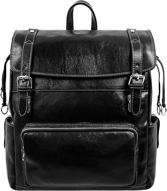 Time Resistance Leather Backpack Travel Bag Carry On Full Grain Real Leather Bag