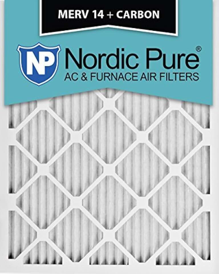 Nordic Pure 10x24x1 (9 1/2 x 23 1/2 x 3/4) Pleated Air Filters MERV 14 Plus Carbon 12 Pack