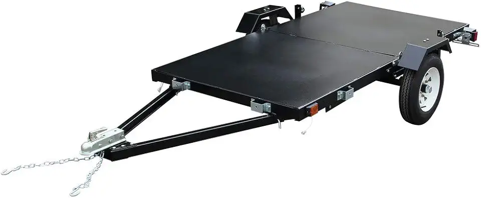 DK2 4 x 8 Single Axle Folding Utility Trailer, Load Capacity 1450 lb, Deck Length 8 ft, Deck Width 4 ft, Model# MFT4X8