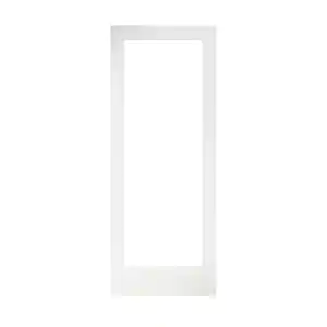 eightdoors 32 in. x 80 in. x 1-3/8 in. 1-Lite Solid Core Clear Glass Shaker White Primed Wood Interior Door Slab