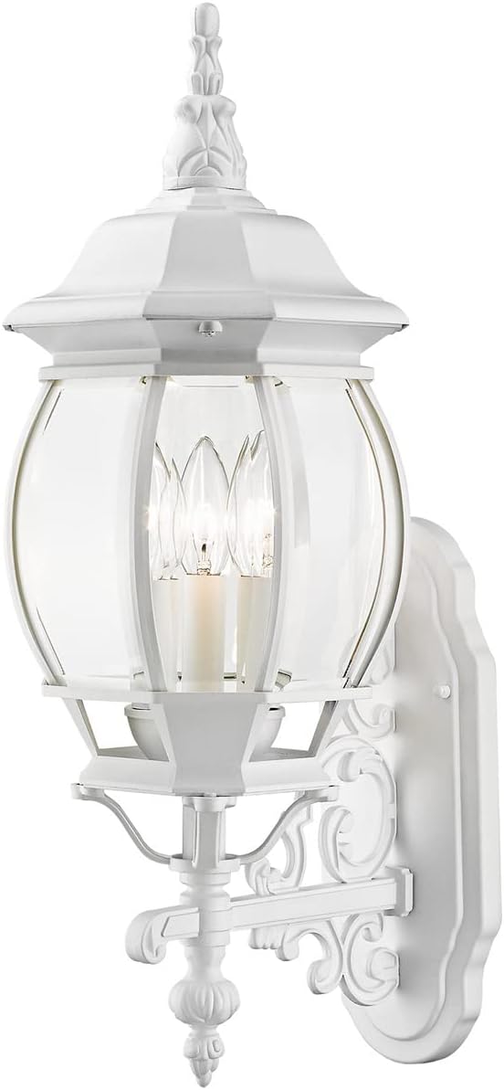 Livex Lighting 7524-13 7524-03 Outdoor Wall Lantern, White, 8.25 x 22