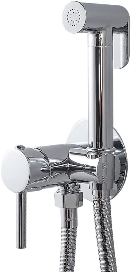 NMZAW-86 Portable Bidet Sprayer Brass Toilet Faucet Hot Cold Water Bathroom Mixer Valve Set Hygienic Shower(E)