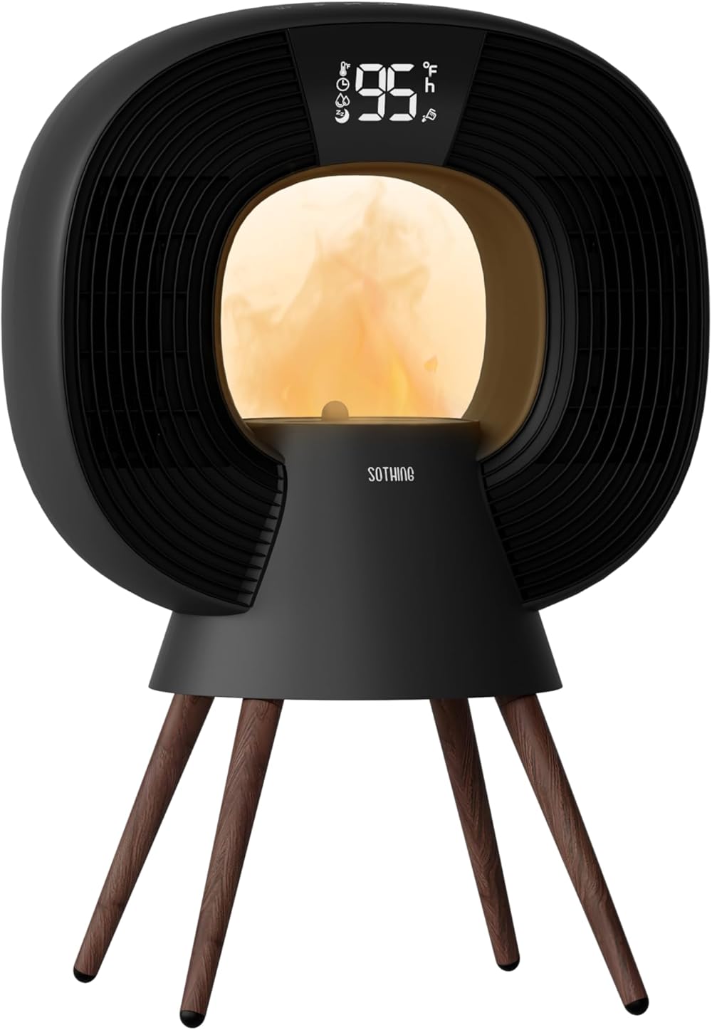 Space Heater Humidifier Combo - Star Electric Heaters for Indoor Use 1500W, 3-in-1 Humidifier with Flame Light Aesthetic Design, Space Heater Indoor Large Room, Sleep Mode for Bedroom, Office