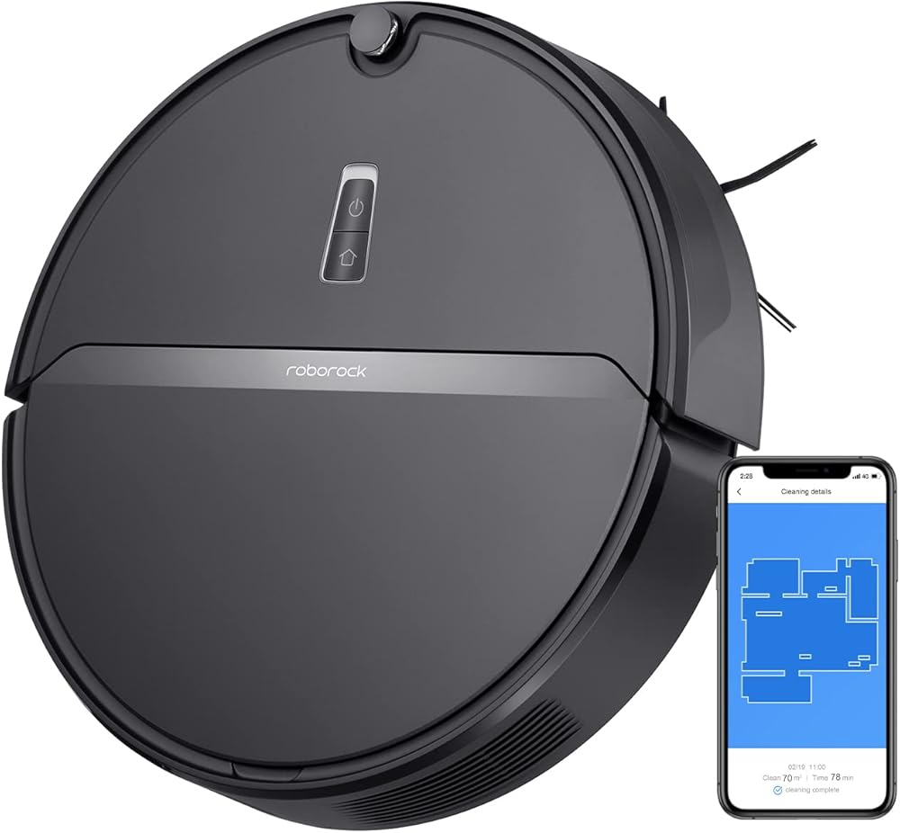 roborock E4 Robot Vacuum Cleaner, Smart Navigation Robotic Vacuum, 2000Pa Strong Suction, 200 min Runtime, Self-Charging, APP Control, Perfect for Pet Hair, Carpet, Larger Home, Works with Alexa