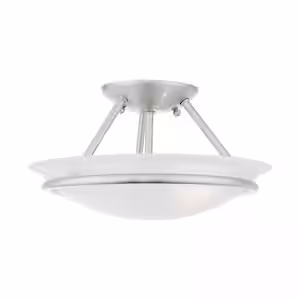 Livex Lighting Newburgh 2 Light Brushed Nickel Semi Flush Mount