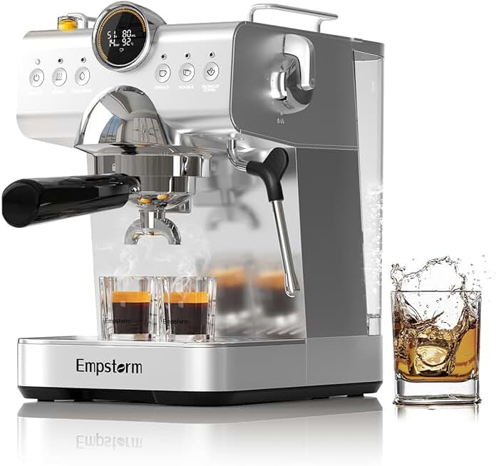 Espresso Machine With Cold Brew, 20 Bar Hot and Cold Espresso Maker with Milk Frother Steam Wand, Easy to Use & Clean, Hot and Cold Coffee Machine for Home, Office and RV