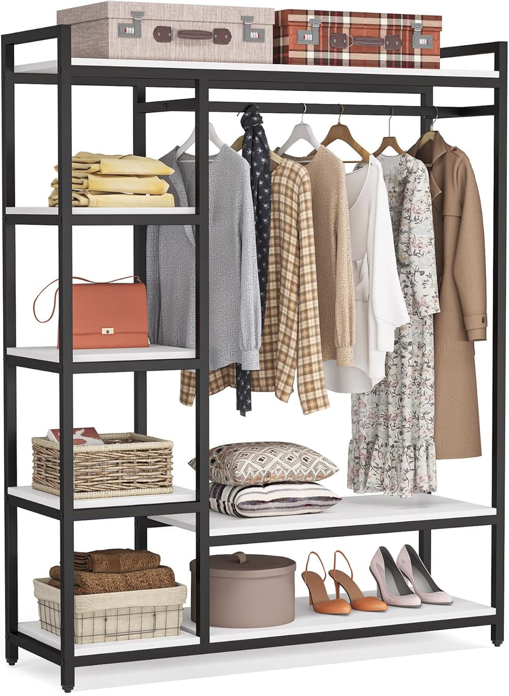 47 inches Free-Standing Closet Clothing Rack,Heavy Duty Garment Rack