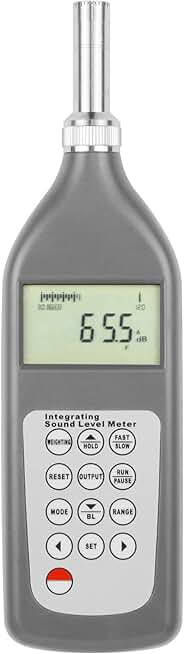 Integrating Sound Level Meter Noise Gauge Digital Noise Grader Voice Decibel Gauge for Machinery Vehicle Ship with USB Data Cable Output Range 25dB to 130dB