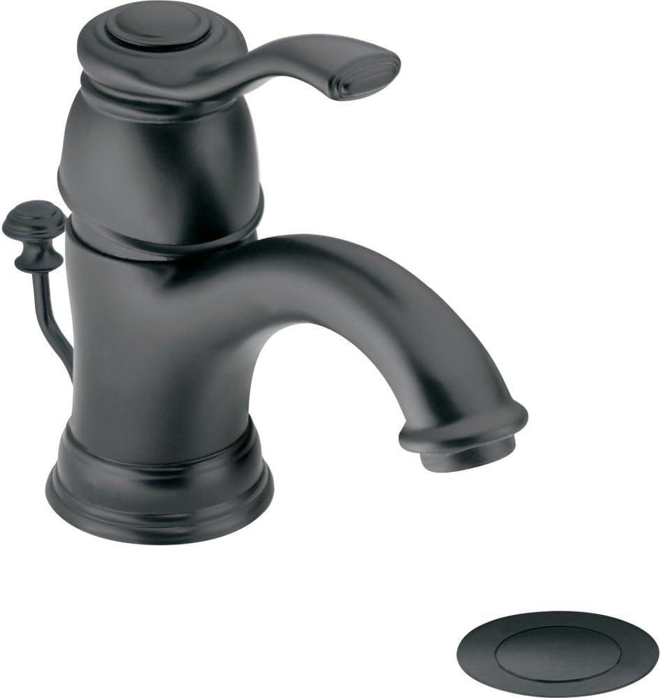 Moen 6102WR KingsleyOne-Handle Traditional Bathroom Sink Faucet with Available Vessel Sink Extension Kit, Wrought Iron
