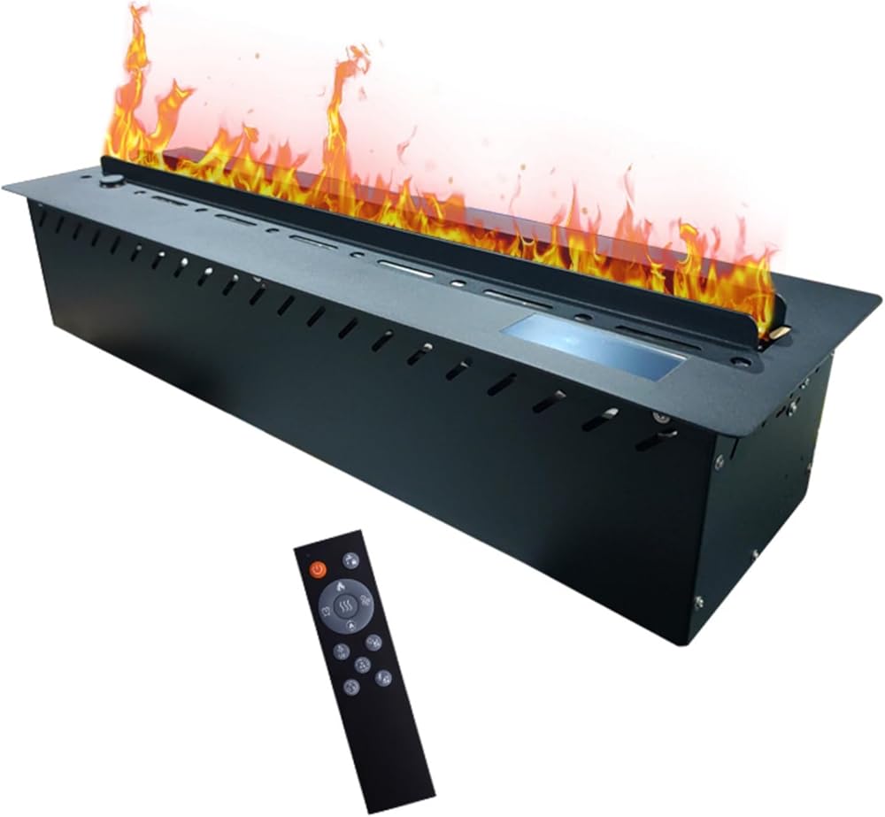 36 inch Water Vapor Fireplace 3D Atomizing Fireplace Recessed Electric Fireplace Remote Control with Timer Touch Simulation Flame Touch Flame Multiple Colors and Flame Adjustment