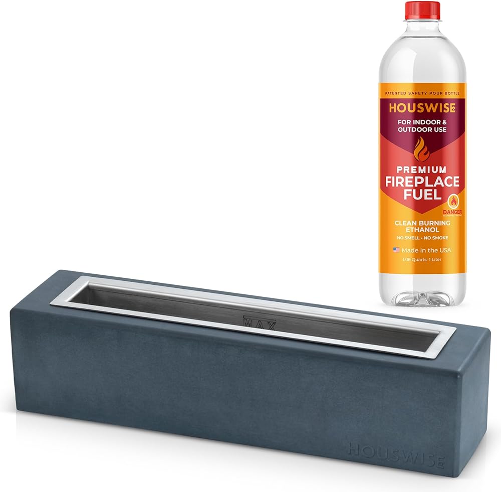 Tabletop Fire Pit (Rectangle) and Ethanol Fuel Bundle