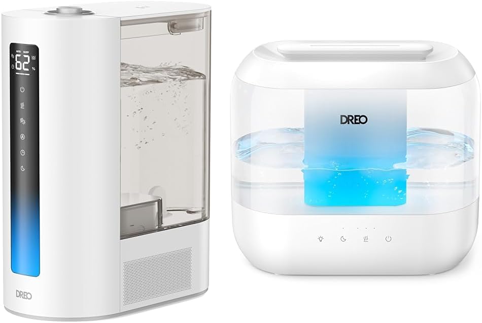 Dreo 6L Humidifiers for Bedroom and Large Room, Cool & Warm Mist Humidifier for Plants & Humidifiers for Bedroom, Top Fill 4L Supersized Cool Mist Humidifier