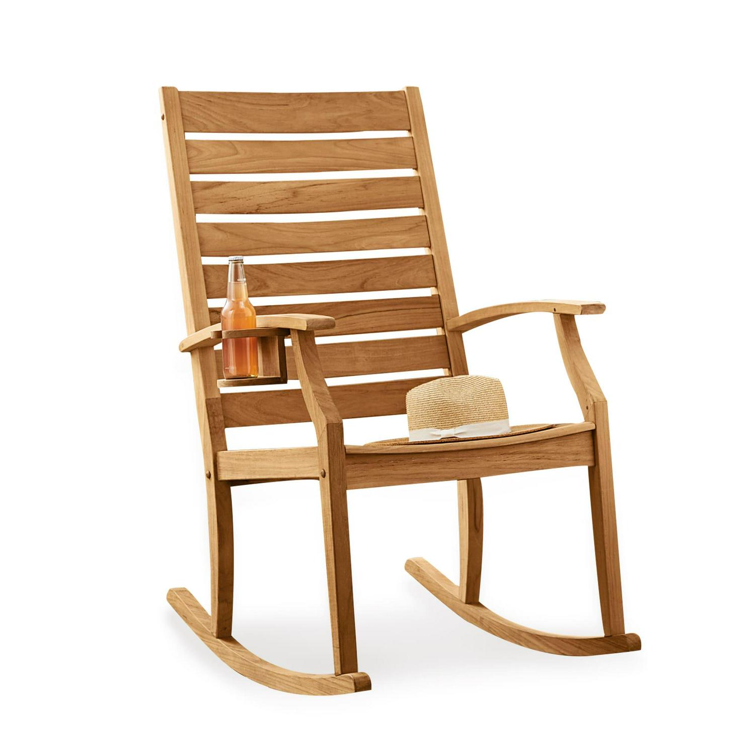 Cambridge Casual Logan Natural Unfinished Wood Frame Rocking Chair with Slat Seat