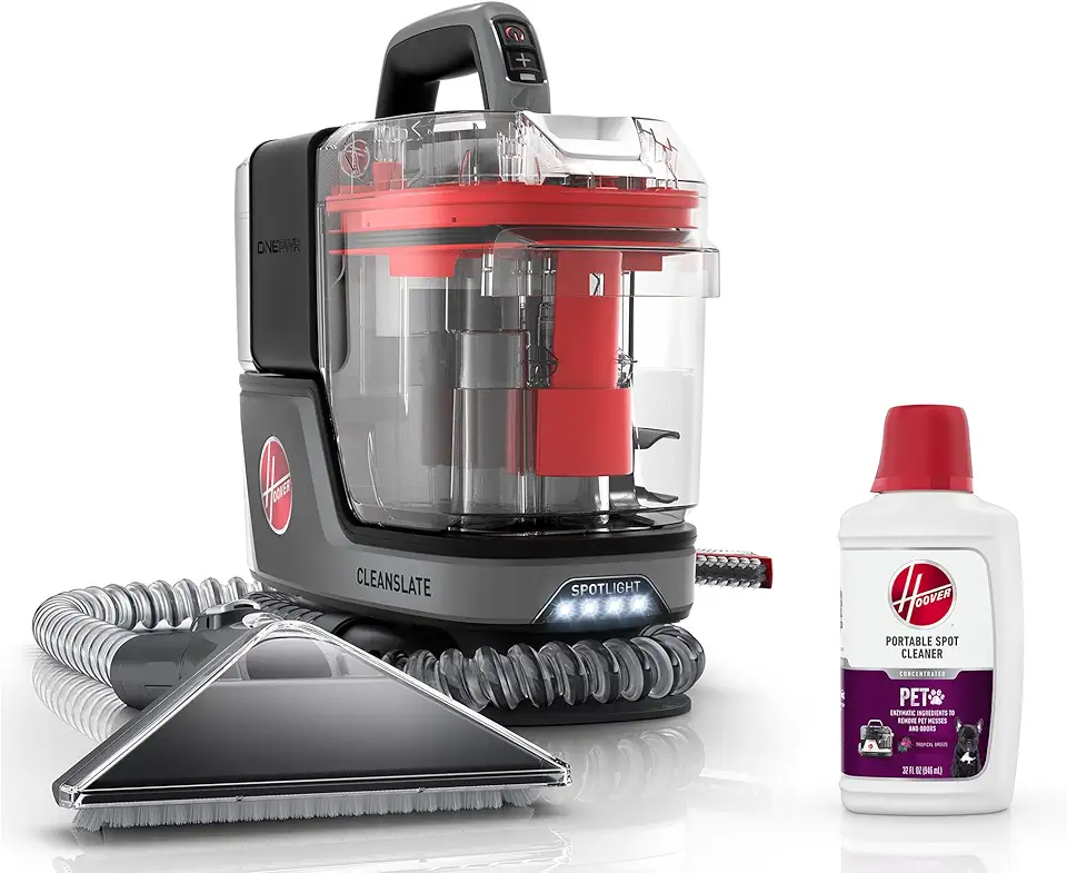 Hoover ONEPWR CleanSlate Cordless Carpet & Upholstery Spot Cleaner, BH14000V + Hoover Pet Portable Spot Carpet Cleaner Shampoo, 32 oz Formula, AH31710