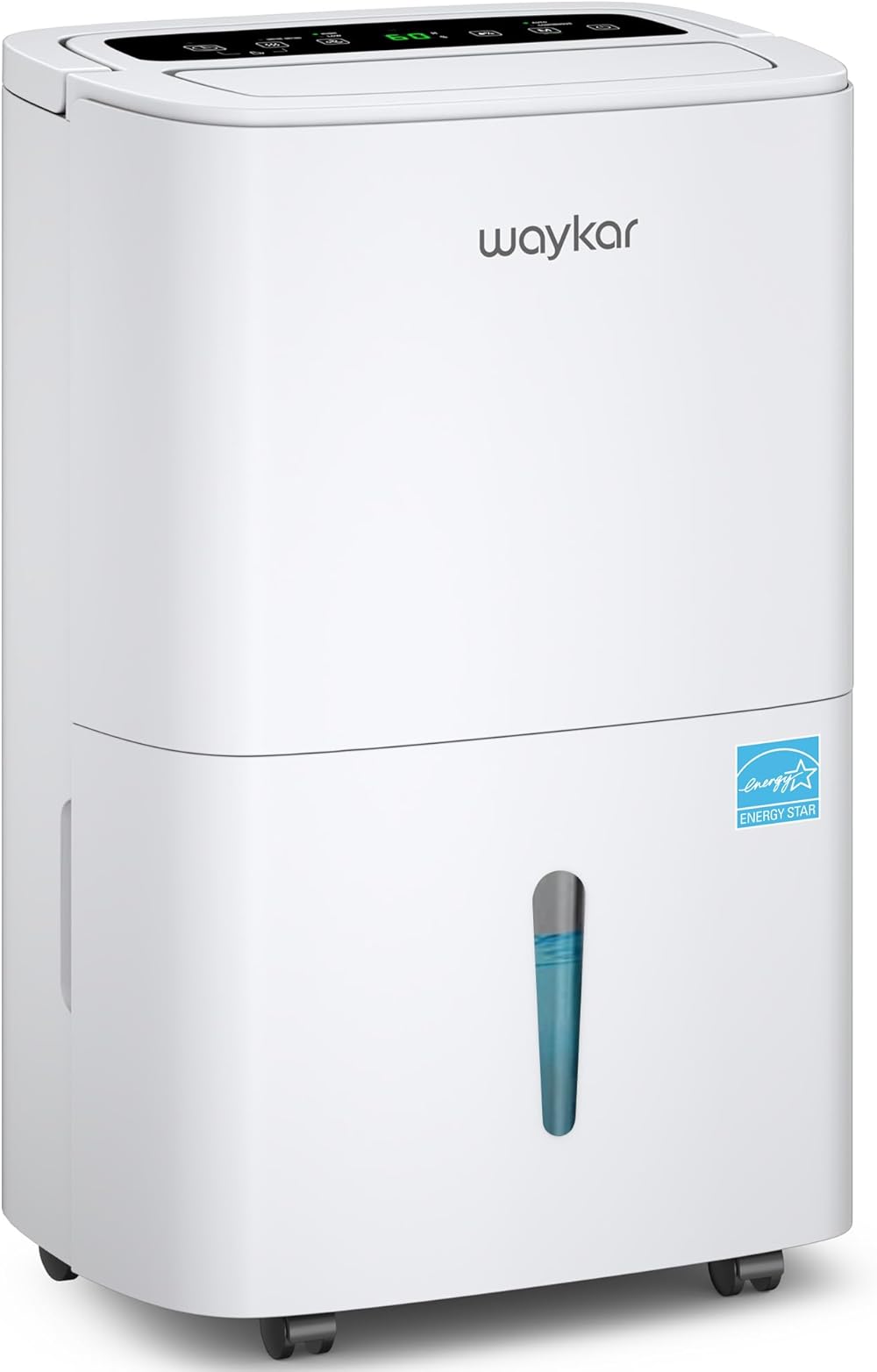 Waykar 120 Pints Energy Star Home Dehumidifier for Spaces up to 6,000 Sq. Ft at Home, in Basements and Large Rooms with Drain Hose, Handle, Auto Defrost and Self-Drying.