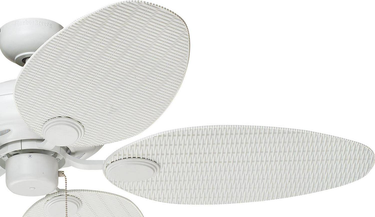 Harbor Breeze Tilghman II 52-in White Indoor/Outdoor Downrod or Flush Mount Ceiling Fan (5-Blade)