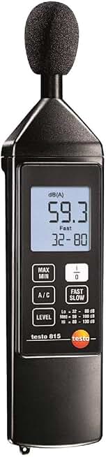 Testo 0563 8155 Sound Level Meter, +32 to +130 dB Range, +/-1.0 dB Accuracy, 0.1 dB Resolution