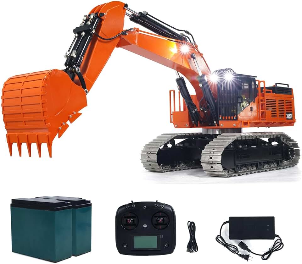 1/8 Metal Hydraulic RC Excavator 385CF Remote Control Construction Vehicles Model for Adult Hobby