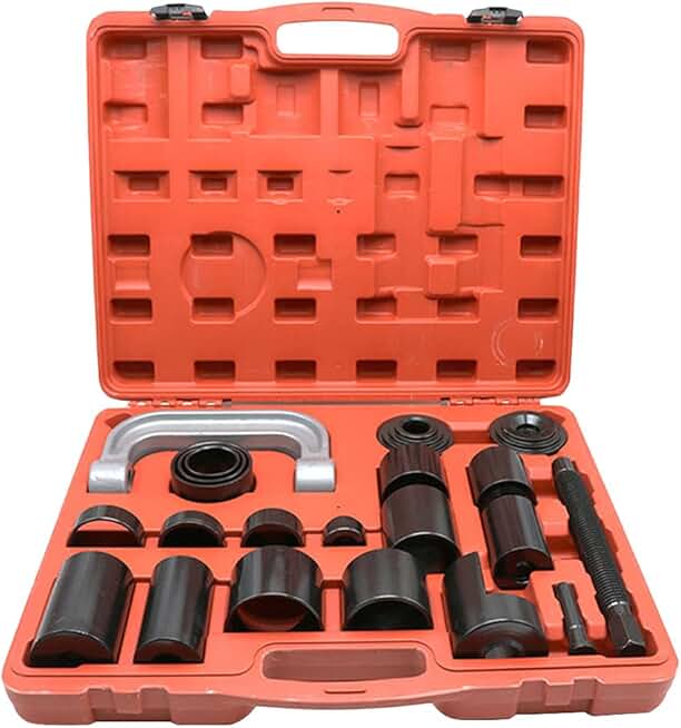 21pcs Ball Joint Deluxe Service Kit Remover Car Repair Tools Ball Joint Frame Press Service Kit Set Metal Ball