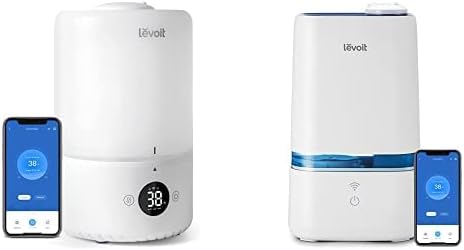 LEVOIT Smart Cool Mist Humidifiers for Bedroom, Top Fill Essential Oil Diffuser with Sensor & LEVOIT Humidifiers for Bedroom, Smart Wi-Fi Cool Mist Essential Oils Diffuser