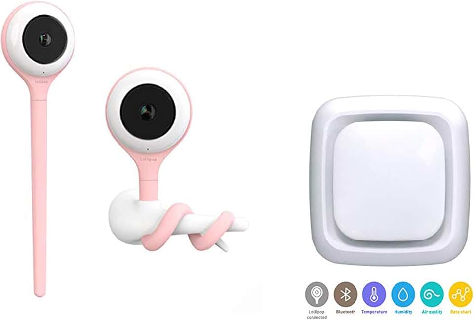 Lollipop Video Baby Monitor with Camera and Audio, Baby Camera Monitor with Crying Detection and Two Way Talk Back, Baby Video Monitor Bundled with Lollipop Baby Monitor