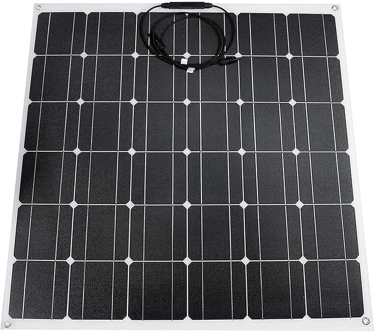AIZYR Monocrystalline Flexible Solar Panel, 100W 18V Outdoor Portable Solar Panels Efficiency 24%-26% for Homes, RV, Boat, Uneven Surfaces
