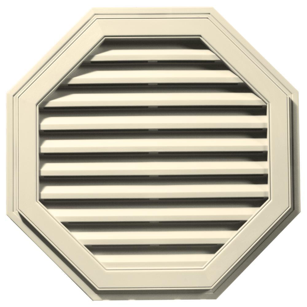 Builders Edge 32-in x 32-in Heritage Cream Octagon Vinyl Gable Louver Vent