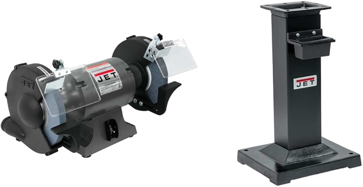 JET 10-Inch Bench Grinder (JBG-10A) and JET Bench Grinder Stand