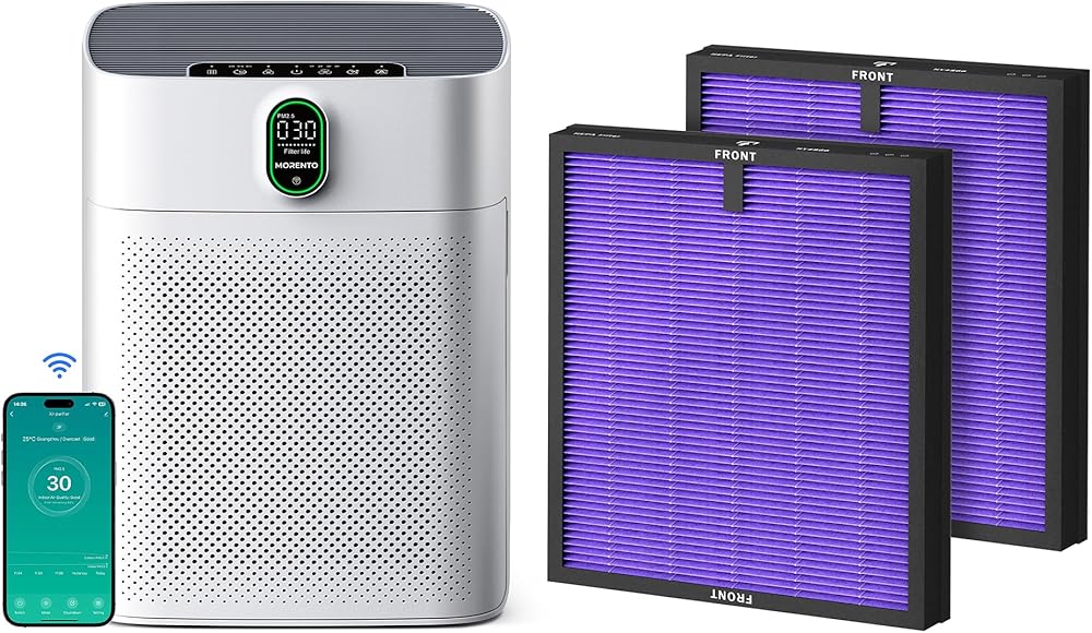 MORENTO Smart Air Purifier HY4866-WF Bundle with HY4866 Multifunction Version Air Purifier Replacement Filter 2 Pack