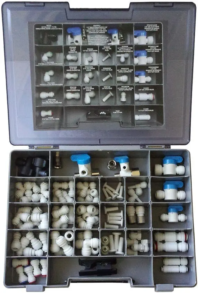 Polypropylene Appliance Service and Repair Kit, Push to Connect Plastic Plumbing Fittings, White, KIT-ISRKA