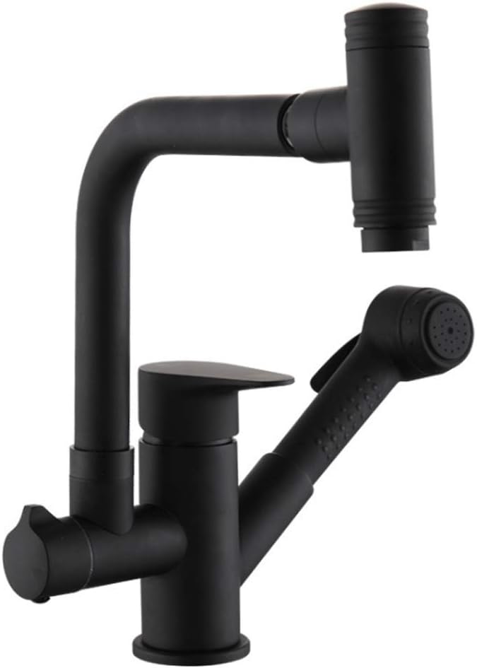 Mixer Tap Kitchen Sink Full Copper Faucet Pull-out Kitchen Dish Hot And Cold Tap 360° Rotating Water-tap