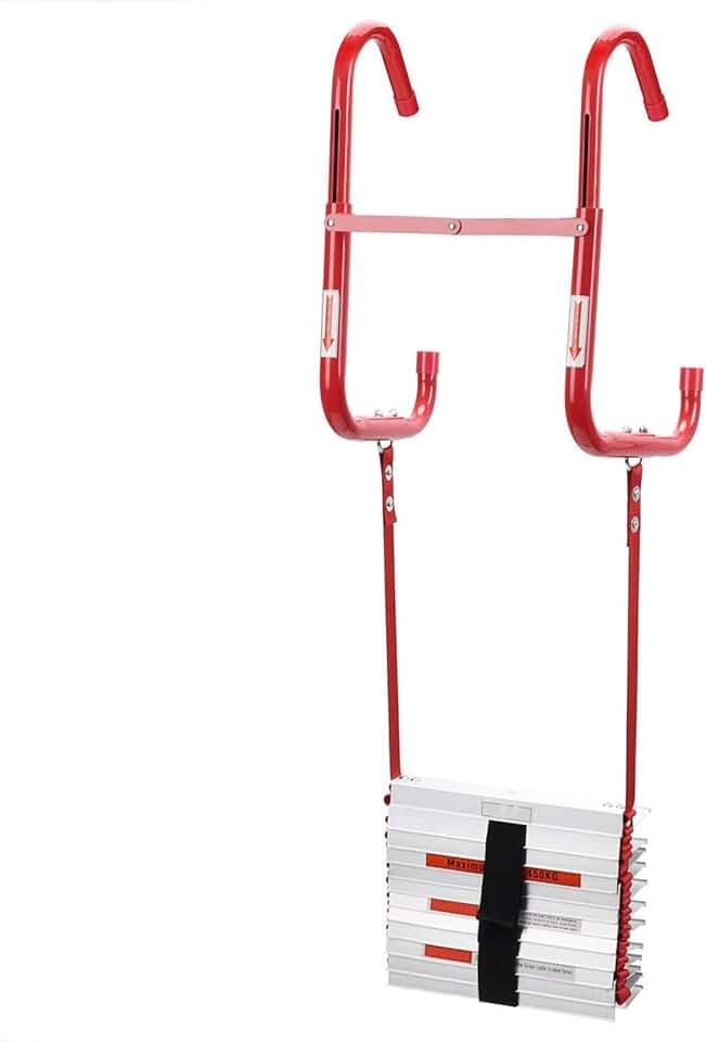 Emergency Fire Escape Rope Ladder High-Altitude Operation Safety Ladder, 2-6 Storey Fast to Deploy Easy to Use, Window Escape Ladder for Indoor or Outdoor Tree House, Playground,7.5M/24FT