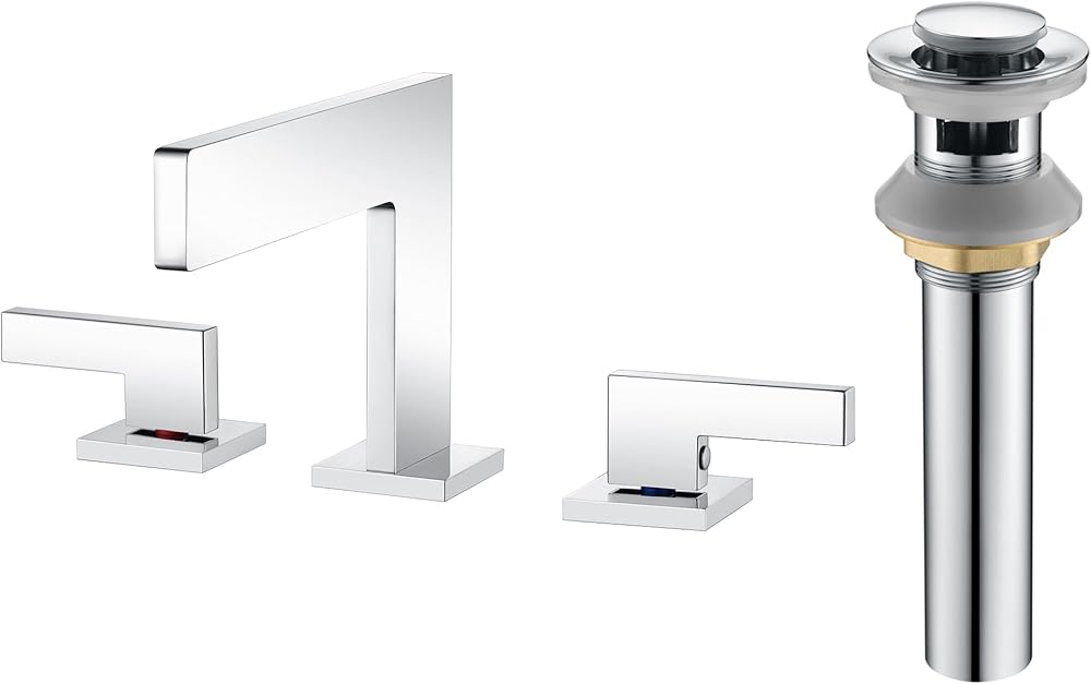 Widespread Bathroom Faucet S1419W-CH+ Pop Up Drain S7306C