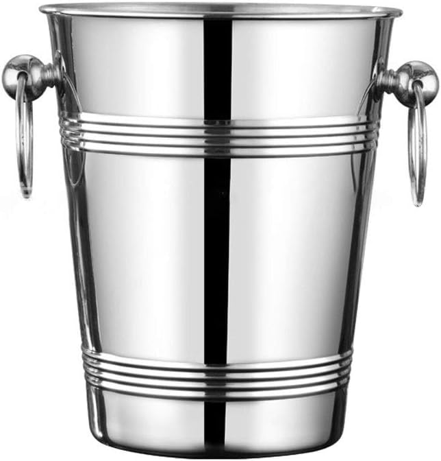 Stainless Steel Durable Large Capacity Kitchen Barware Party Bar Drinks Cooler Champagne Wine Silver Ice Bucket with Handles