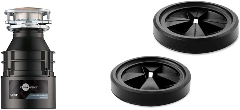 InSinkErator Badger 5 Garbage Disposal, Standard Series 1/2 HP Continuous Feed Food Waste Disposer & Black, Mounting Gasket Kit, MGK-OO, Dimensions: H 1.25 in, W 3.88 in, D 3.88, 2 Count