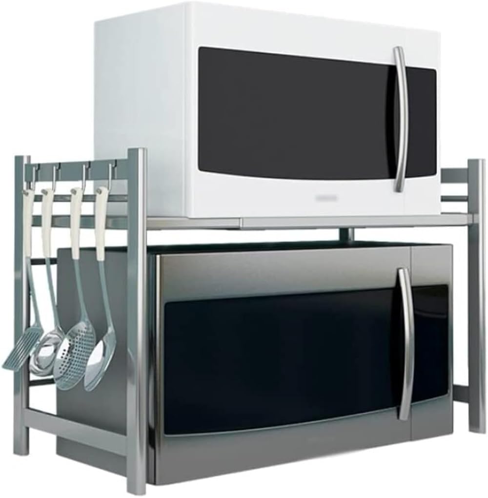 Microwave Oven Rack Microwave Stand Kitchen Rack Microwave Oven Rack Shelf Expandable Microwave Shelf Countertop Oven Toaster Rack Organizer Microwave Shelf Microwave Rack