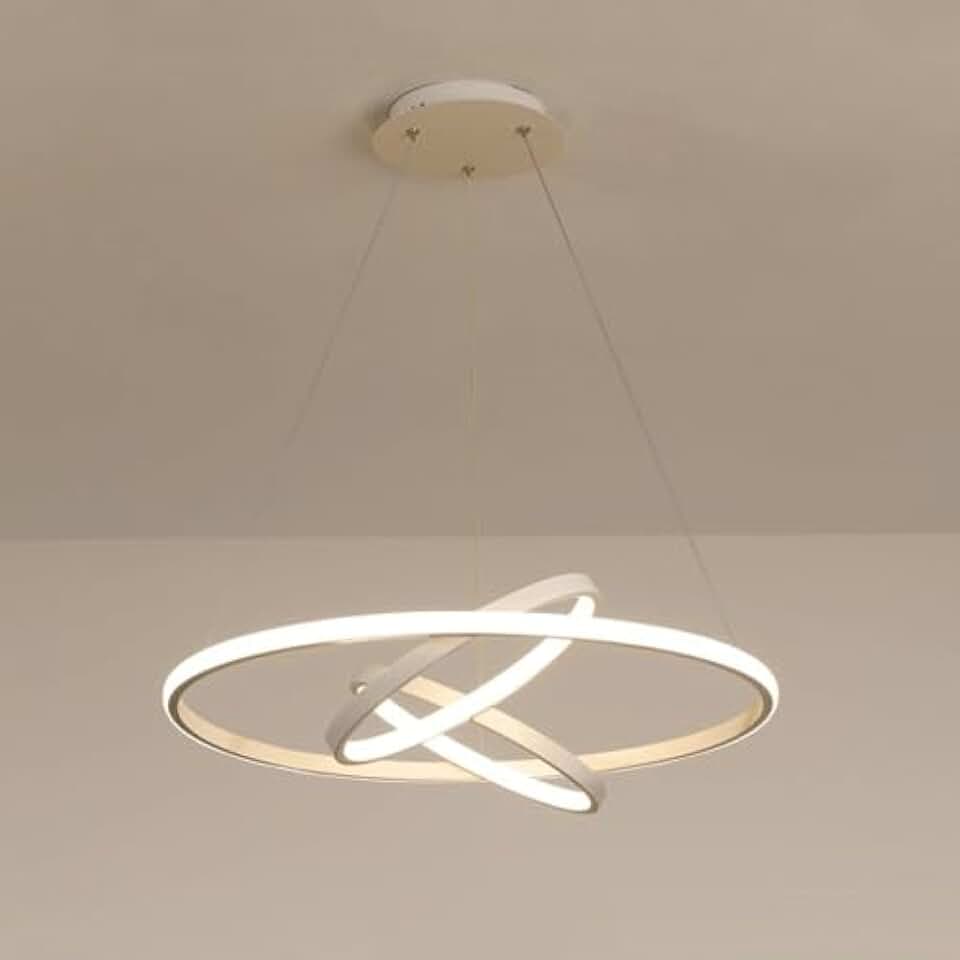 Creative Chandelier Metal Iris Hanging Lights with Silica Gel Shade Living Room Light Modern Led 60W Stepless Dimming Hanging Lamp, Simple Dining Room Decorative Lighting Chandel/White