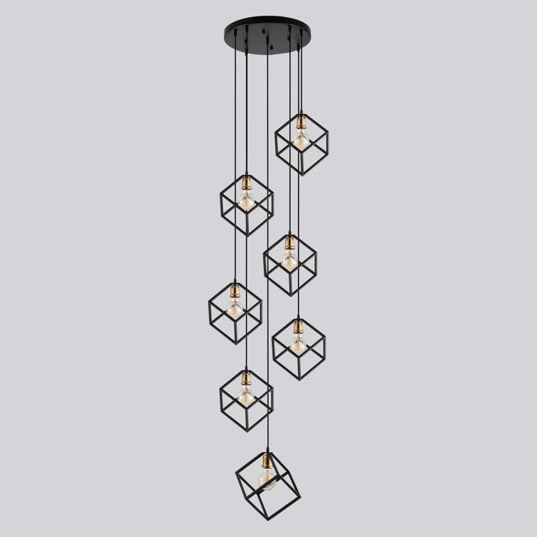 7 Cage Stair Case Chandelier
