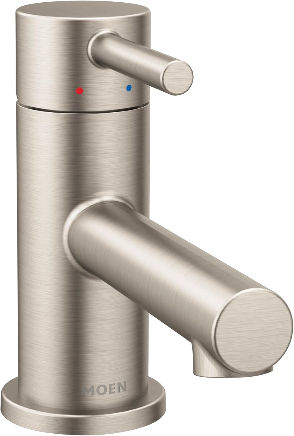 Moen 6191BN Align One-Handle Single Hole Low Profile Modern Bathroom Faucet with Drain Assembly, Brushed Nickel, 0.375