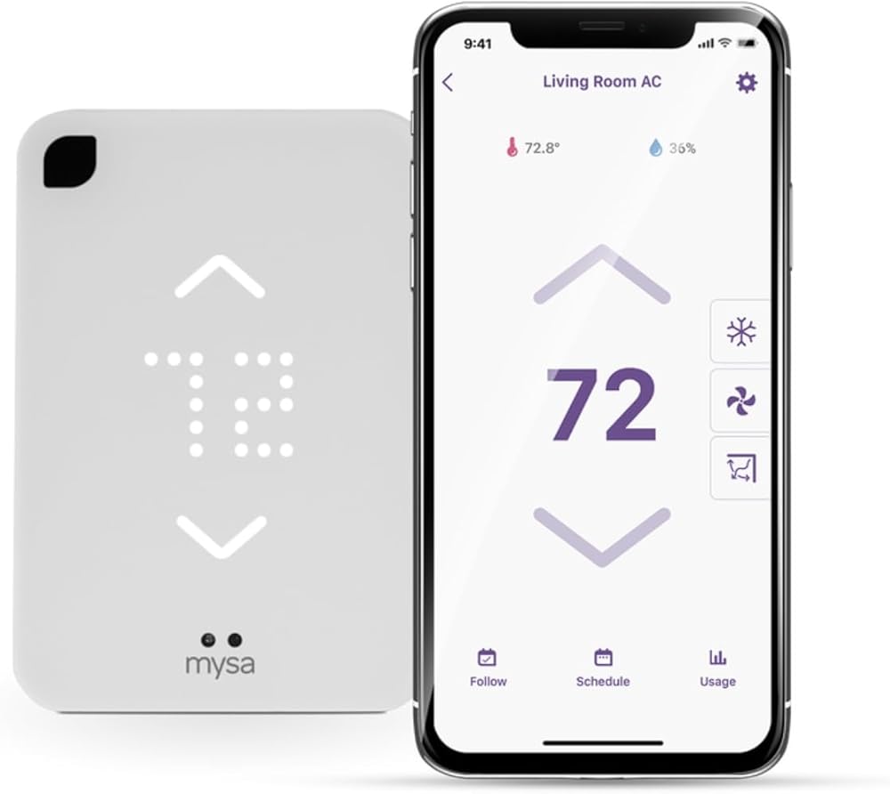 Mysa Smart Thermostat for Mini-Split AC/Heat Pumps | Smart Controller Replaces Remote | Easy Setup | Use w/HomeKit, Alexa, Google Home | Wi-Fi Programmable | Remote Control with Free App