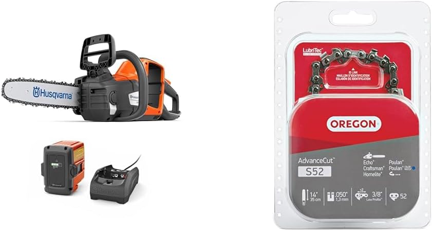 Husqvarna 225i 40-Volt 14-in Cordless Electric Chainsaw & Oregon S52 AdvanceCut 14-Inch Chainsaw Chain 52 Drive Links