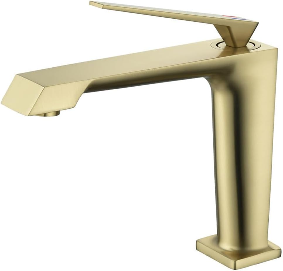 Basin Faucet Hotel Single Hole Household Wash Basin Faucet Cold Hot Water Wash Basin Drawing Gold (Color : D, Size : Uniform Size)