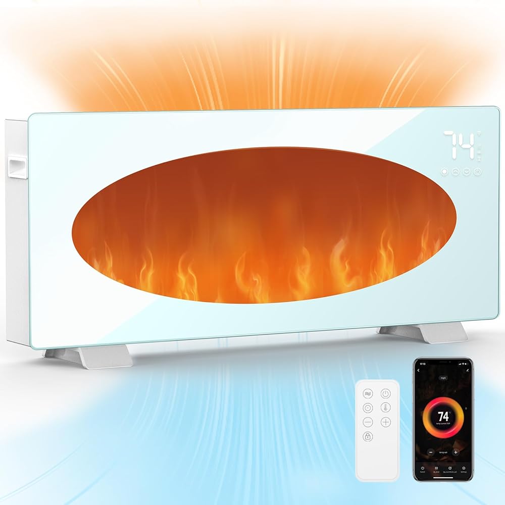 Electric Heater with Flame Effect -Floor or Wall Mounted Heater-33